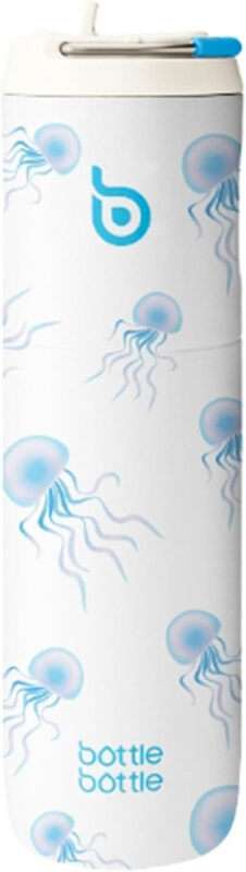 Insulated Stainless Steel Water Bottle 750 ml with Straw, Lid & Handle - Leak-Proof,