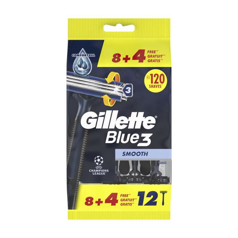 Gillette blue III smooth wegwerp scheerbladen - 12 stuks