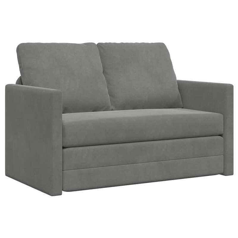 vidaXL 124x71x78 cm 2-Sitzer Wandelsofa, Metall- und Holzrahmen, Dunkelgrauer Samt