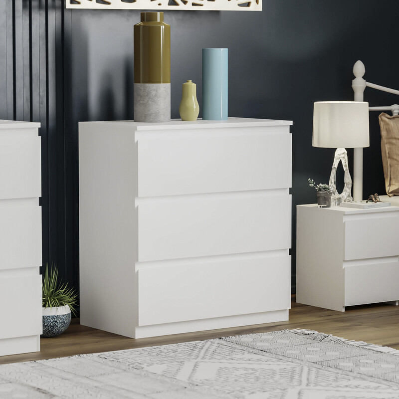 Vida Designs Drawer Chest Denver 3 Drawers White