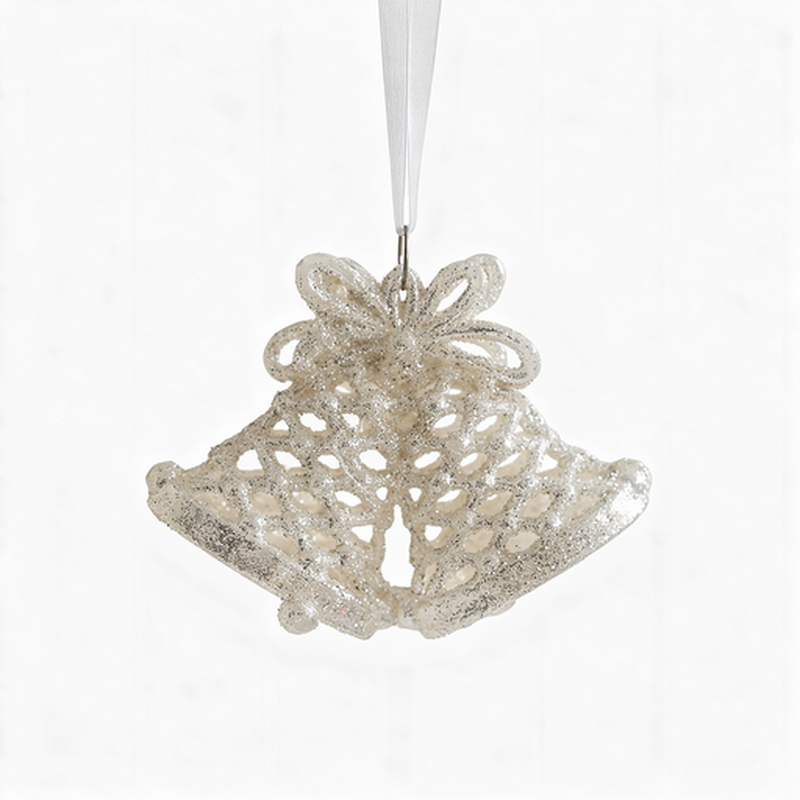2 stuks witte 3D-bellen hangdecoratie, hangdecoratie voor kerstboom, verzamelaarscadeau, decoratie voor buiten, tuin, hek en terras