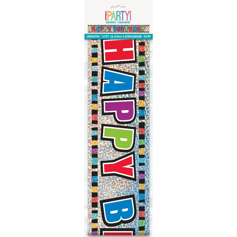Unique Multi Coloured Birthday Banner, 3.65m