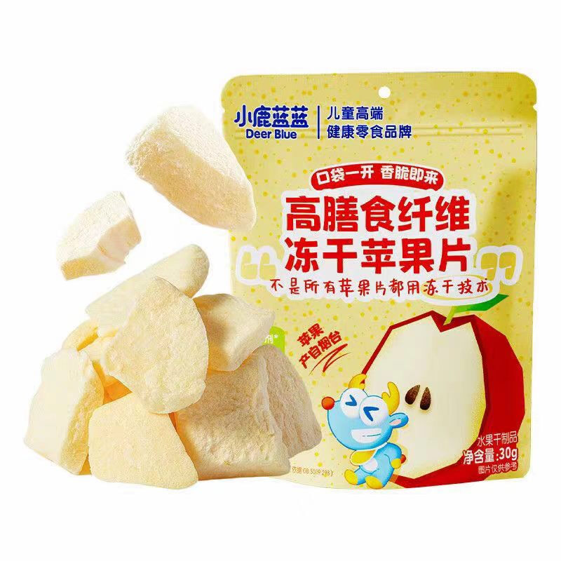 Blue Blue Snacks High-Fiber Freeze-Dried Apple Slices, Original Flavor, 30g