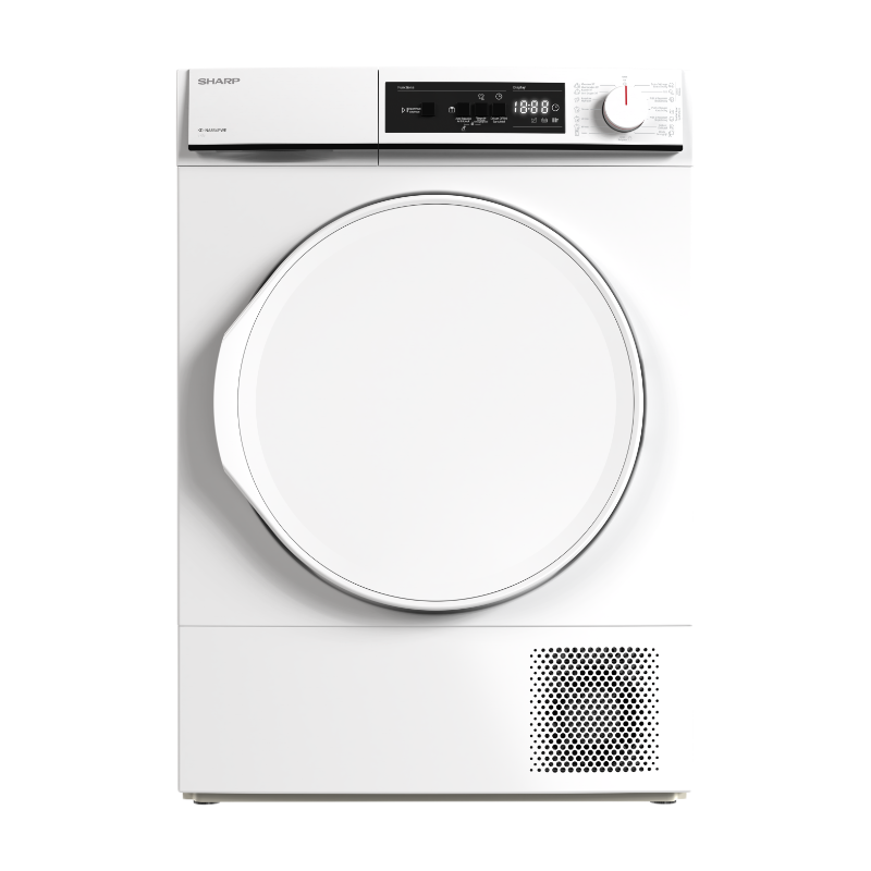 SHARP Warmtepompdroger - 8 kg, Energieklasse E, Wit, Anti-Crease Plus, KDNHA8S6PWEBX