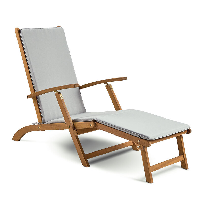 Hudson Grey Sun Lounger Chair With Cushion