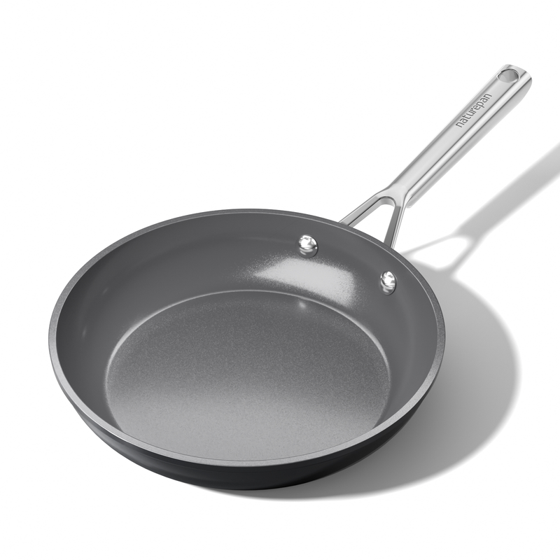 naturepan Keramische koekenpan Diamant Titane 24 cm - Antiaanbaklaag zonder PTFE/PFOA/PFAS - Koel handgreep - Inductie- & ovenbestendig - Vaatwasserbestendig - Grijs