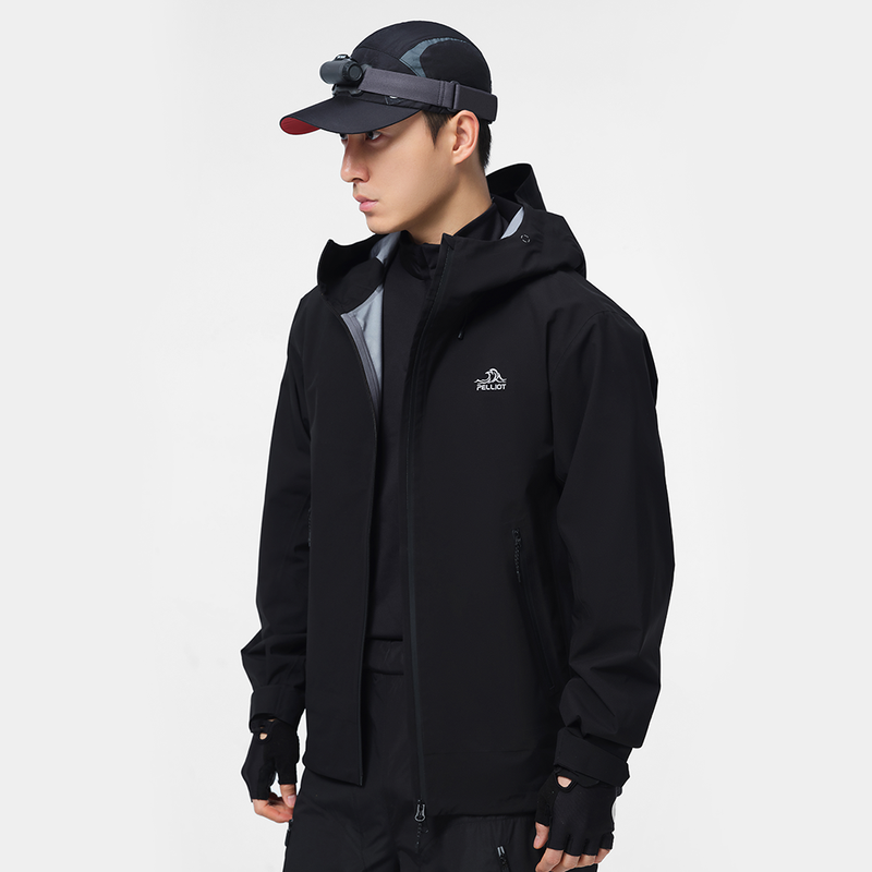 PELLIOT wasserdichte Jacke Schwarz S Unisex Camping-Reise Wasserdicht Langlebig