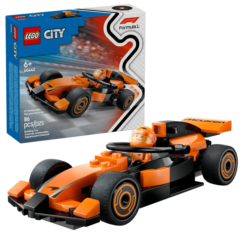LEGO City 60442 F1®-coureur met McLaren-raceauto