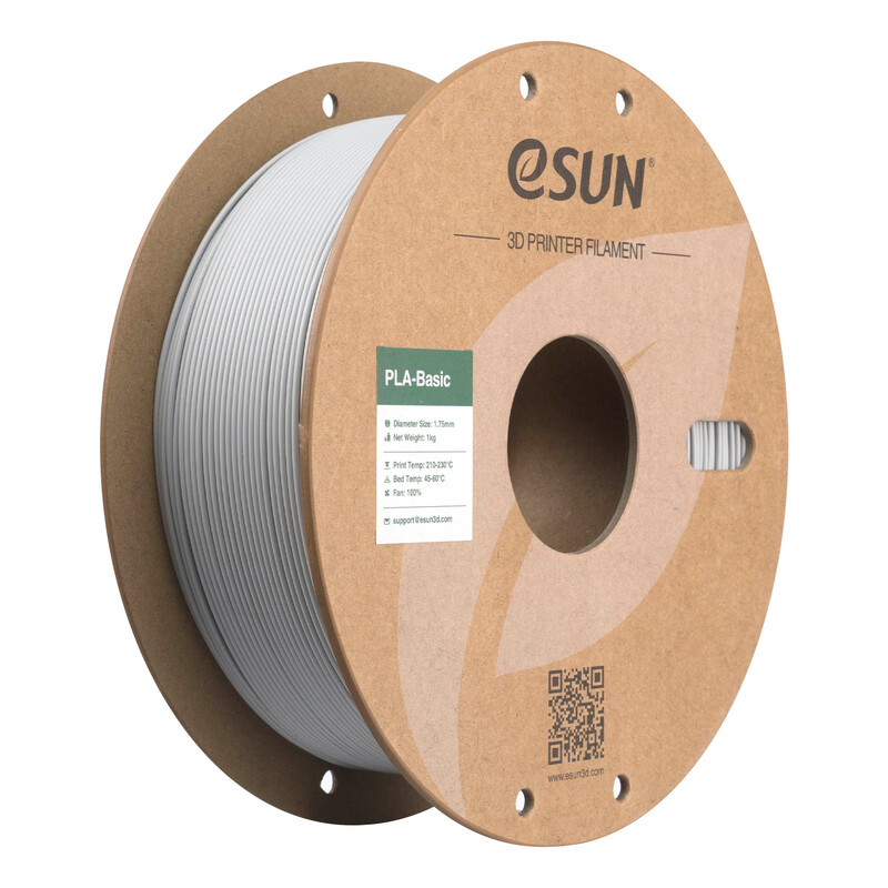 eSUN PLA-Basic 3D-Druck-Filament 1,75 mm - Betongrau 1 kg, Hochgeschwindigkeits- & kostengünstiges verbessertes PLA 3D-Filament für die meisten Drucker, schnelle Lieferung