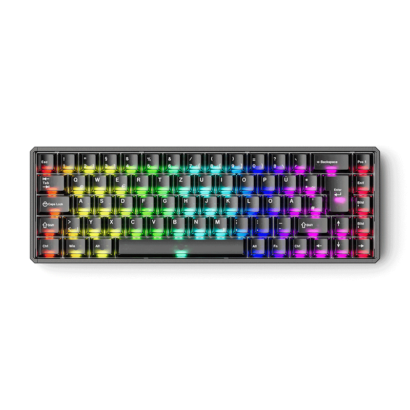Akko MOD68-HE Magnetische Switch Gaming-Tastatur, CNC-Aluminium-Gehäuse, ISO-DE QWERTZ-Layout, Rapid Trigger 0,005 mm & Snap Key (SOCD), 8000 Hz, 68 Tasten Kabelgebundene Mechanische Tastatur, RGB, AstroAim