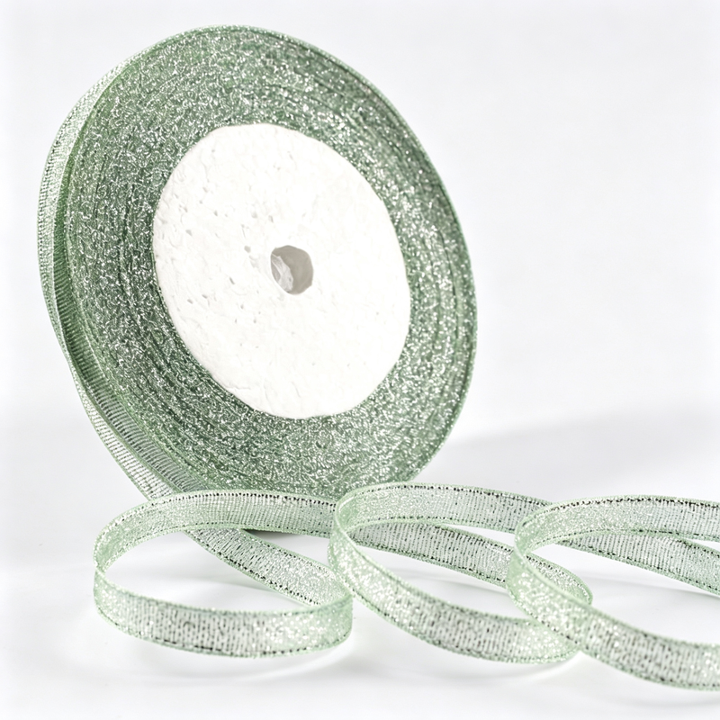 2 stuks 60 mm x 22 m watergroene organza geschenkriem, glanzende decoratieve linten voor het inpakken van cadeaus, knutselen, feestdagen en bruiloften