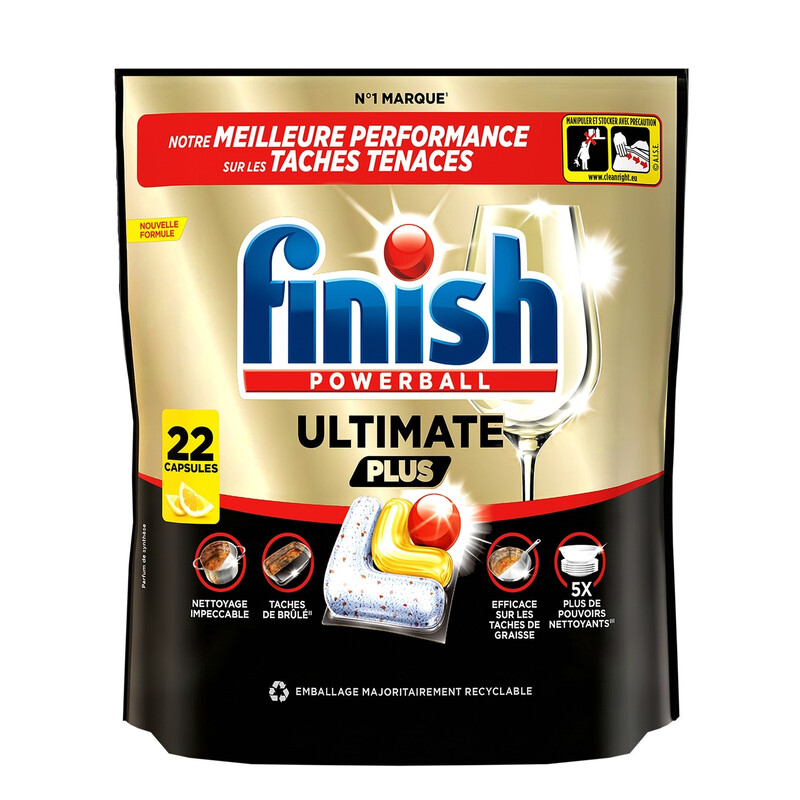 Finish ultimate plus capsules lave vaisselle citron x22 - vue 1