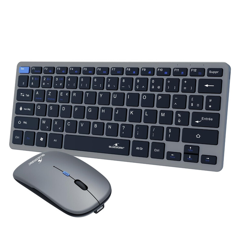 Ensemble Sans Fil Bluestork Pack Mini V2 – Clavier AZERTY Compact, Souris 1600 DPI, Rechargeable - vue 6