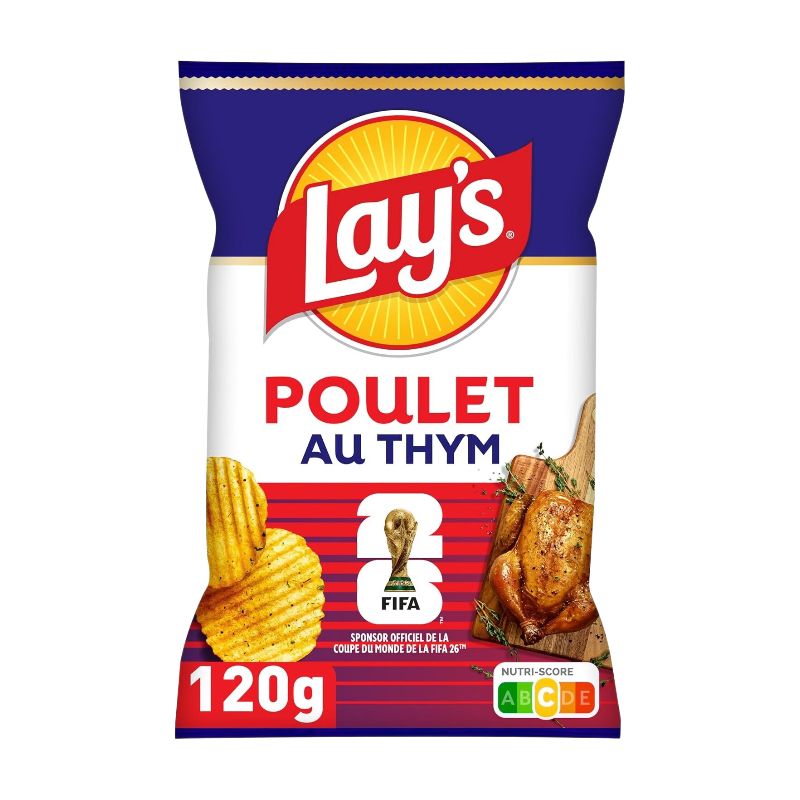 Lay' Chips Ondulées Saveur Poulet et Thym 120 g