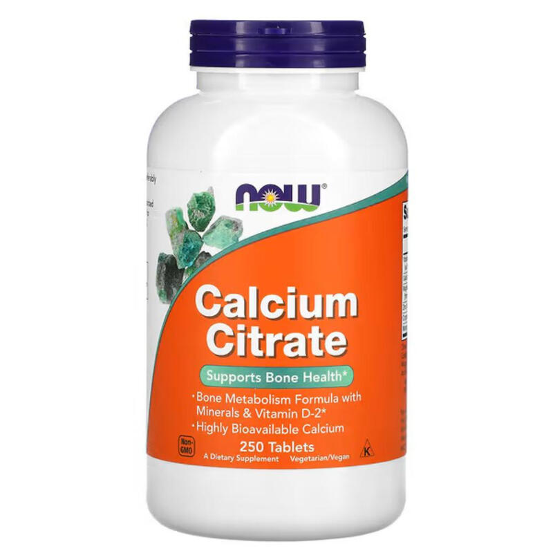 Calcium Citrate Bone Health + Minerals + Vitamin D2 - 250 Tablets