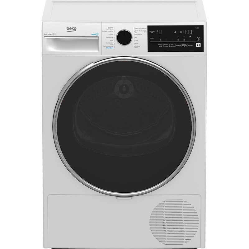 Beko B3T42240S Wärmepumpentrockner, 8 kg, SteamCure Dampffunktion, 14 Programme, allergikergeeignet, weiß für hygienisch reine Wäsche