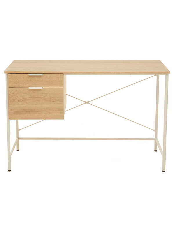 Interiors by Premier Desk Bradury 2 Drawers Oak/White
