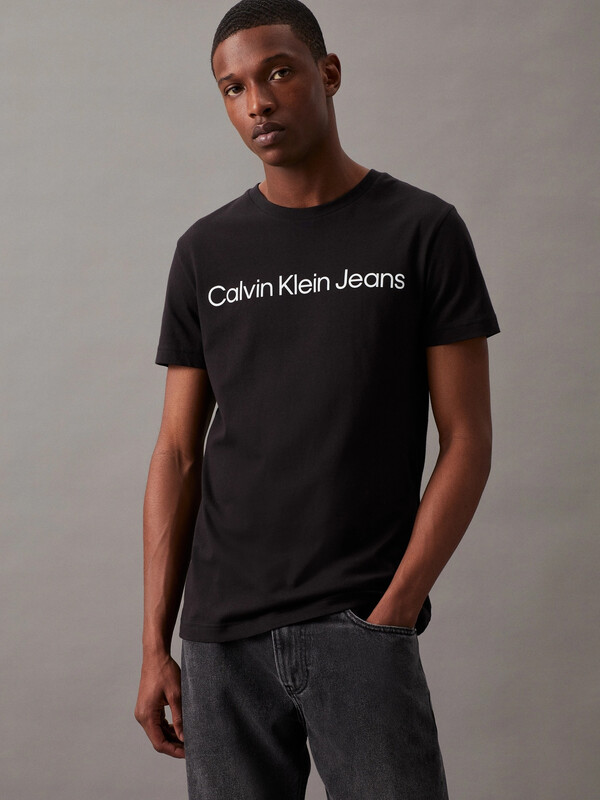 Calvin Klein core institutional logo aansluitend t-shirt CK Zwart heren maat M