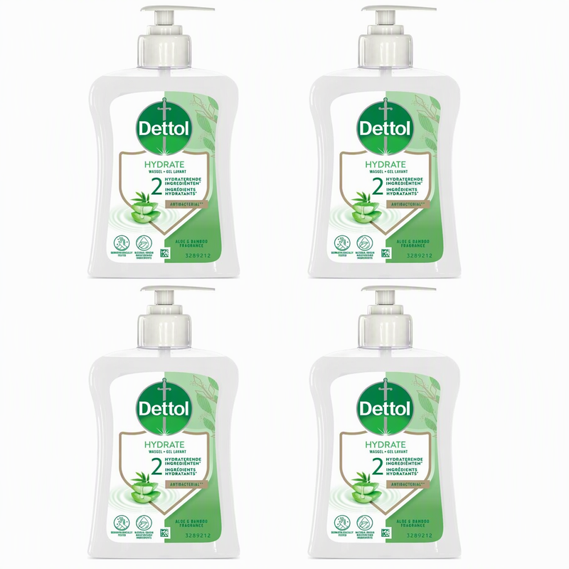 Dettol Savon pour les mains en pompe - Aloe vera 250 ml x 4 (Lot de 4)