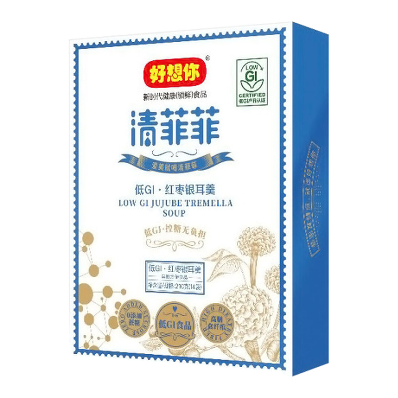 Haoxiangni Qingfeifei Low-GI Rote Datteln Silberohr-Suppe Originalgeschmack (Enthält 14 Packungen)210g