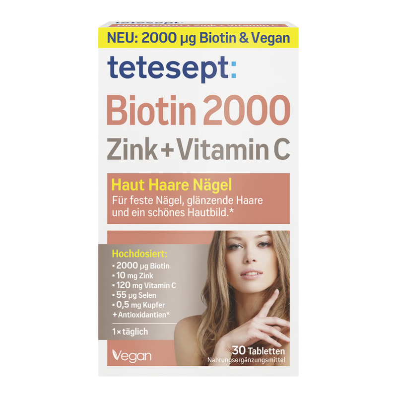 Tetesept Biotin 2000 Zink+ Vitamin C 30 Tabletten