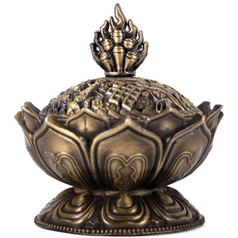 1PC Bronze/Lotus Incense Burner - Classic Style, Ideal for Christmas Home Decoration