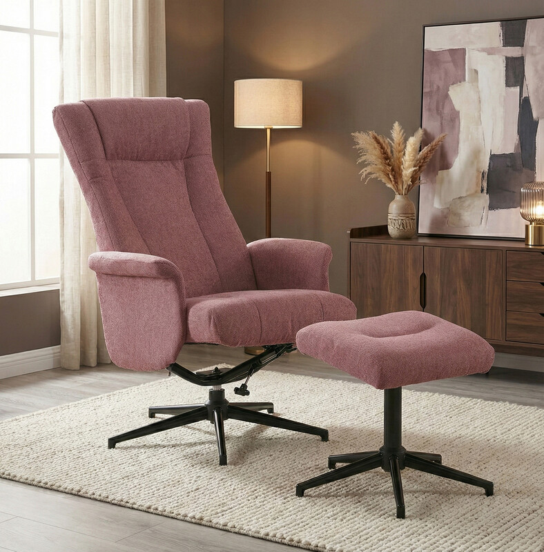 Armchair & Footstool Apero Recliner Rose Pink