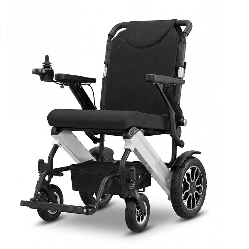 ZYGENAIR YL002 Elektrorollstuhl für Erwachsene, faltbarer elektrischer Rollstuhl mit zwei Lithium-Akkus, bis zu 48 km Reichweite, 500 W Motor, 159 kg Tragkraft, Silber