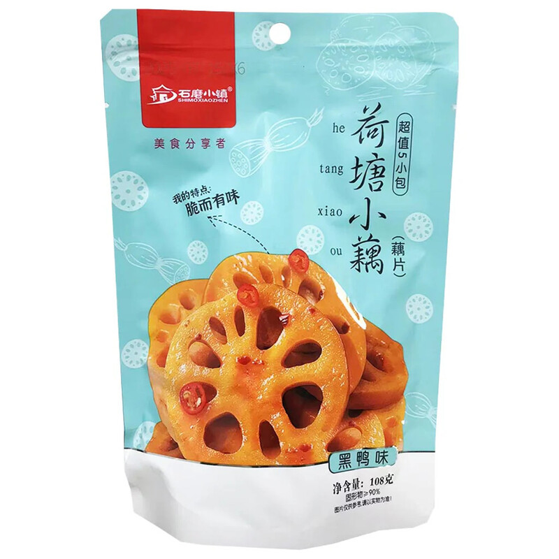 Shimoxiaozhen Schichtdick geschnittene Lotuswurzel (Schwarze-Ente-Geschmack) 108 g