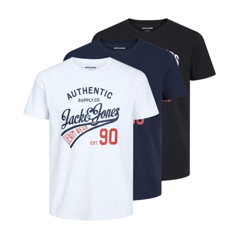 JACK & JONES Lot de 3 t Shirts pour Homme