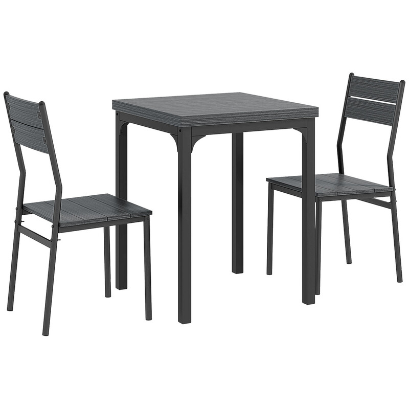 Dining Table & 2 Chairs Cafe Walnut/Black