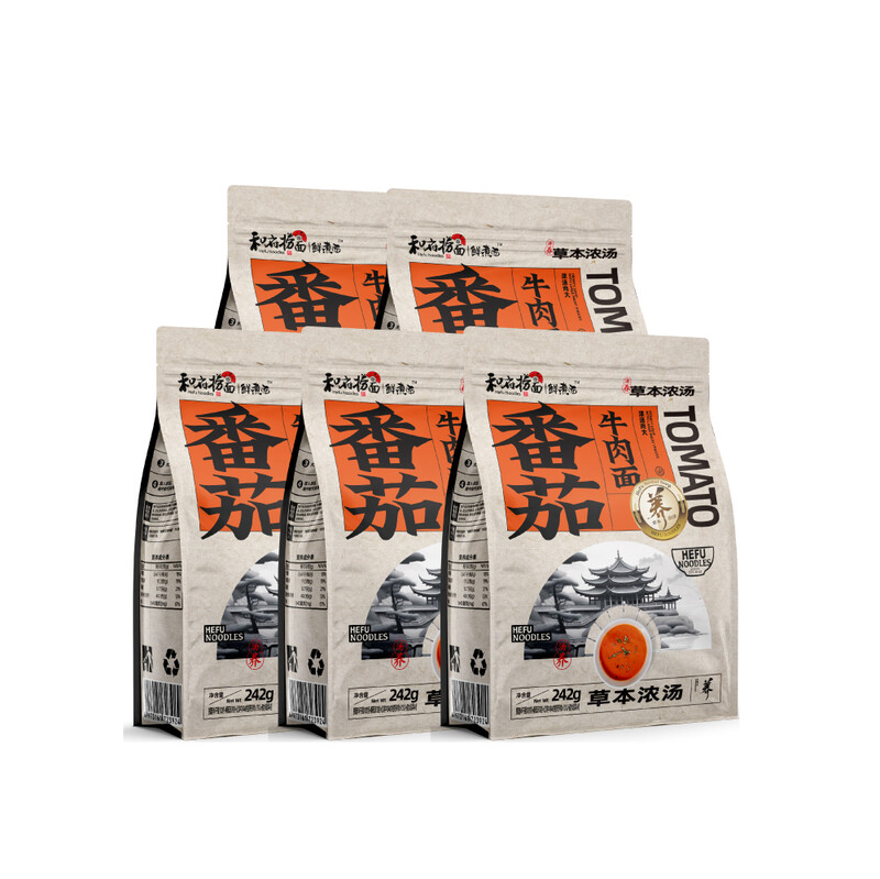 Hefu Noodle Tomato Beef Noodles 242g*5 (Pack of 5)
