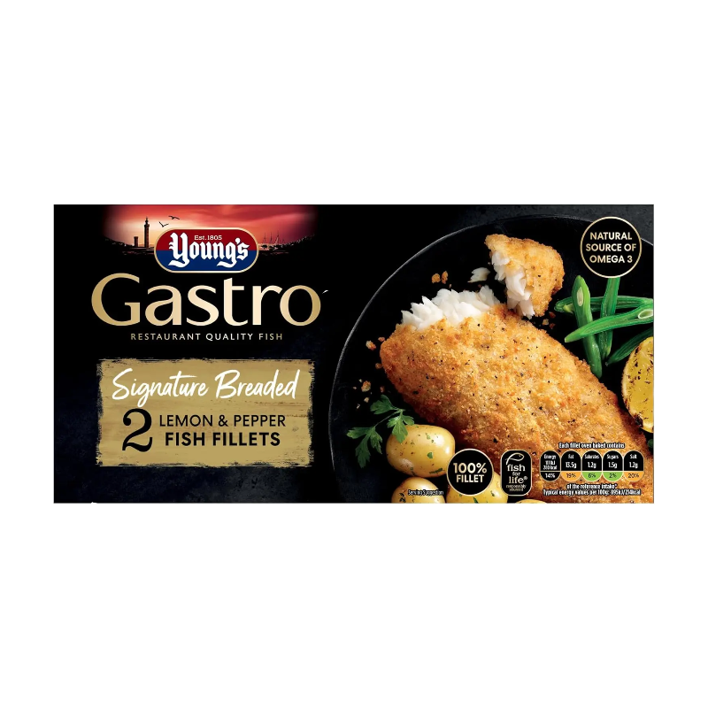 Gastro Signature Breaded 2 Lemon & Pepper Fish Fillets 270g