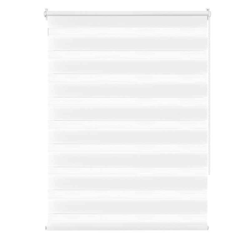 Zooly DuoRollo Klemmfix Doppelrollo, Ohne Bohren, Mit Klemmträgern, Für Fenster und Türen, Weiß, B 65 cm x H 150 cm, 1 Stück