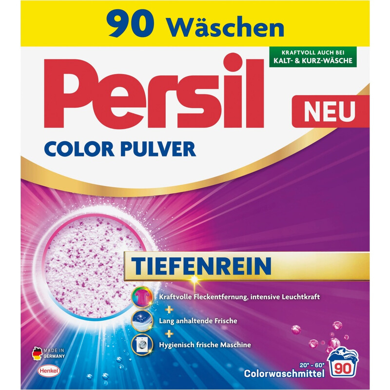 Persil Waschmittel Color Tiefenrein, Colorwaschmittel, Pulver, 4,95 kg, 90 Waschladungen