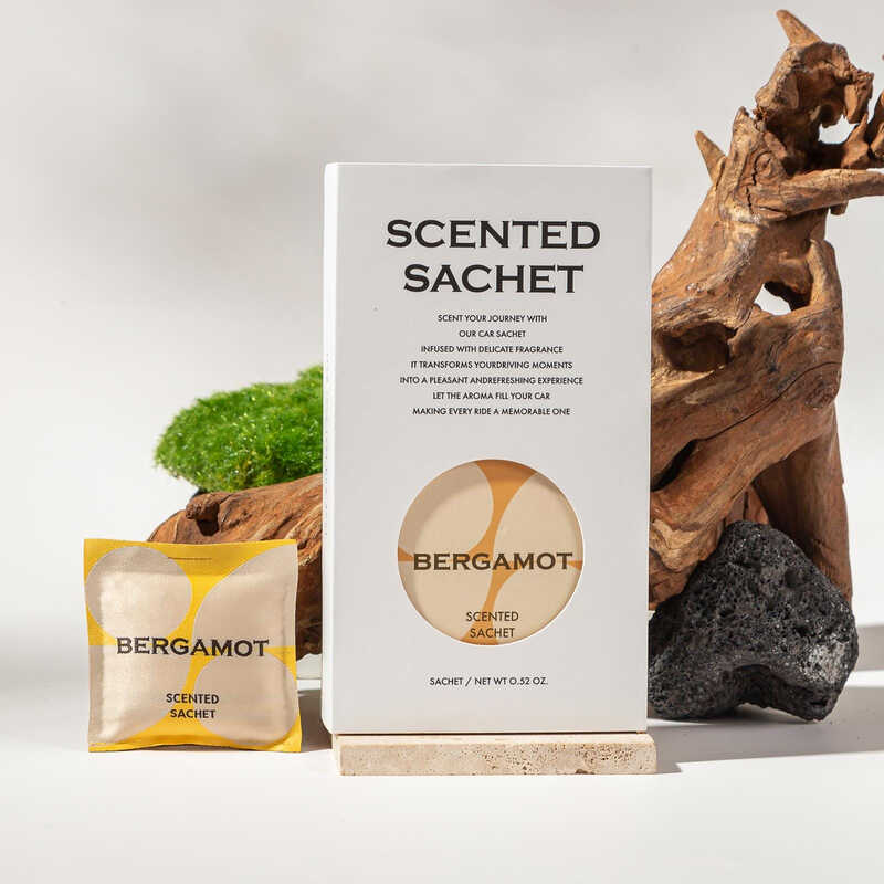 Car Scented Sachet Set - Lime Basil Mandarin (Yellow), 12G, 1 Set