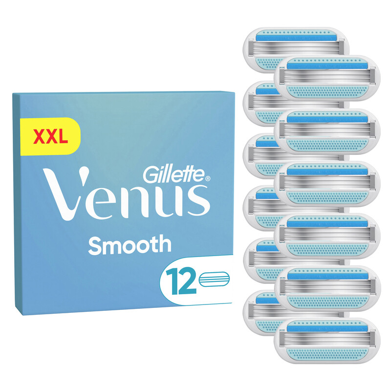 Gillette Venus Smooth Damen Rasierklingen mit wiederverwendbarem Handstück 12 Ersatzklingen