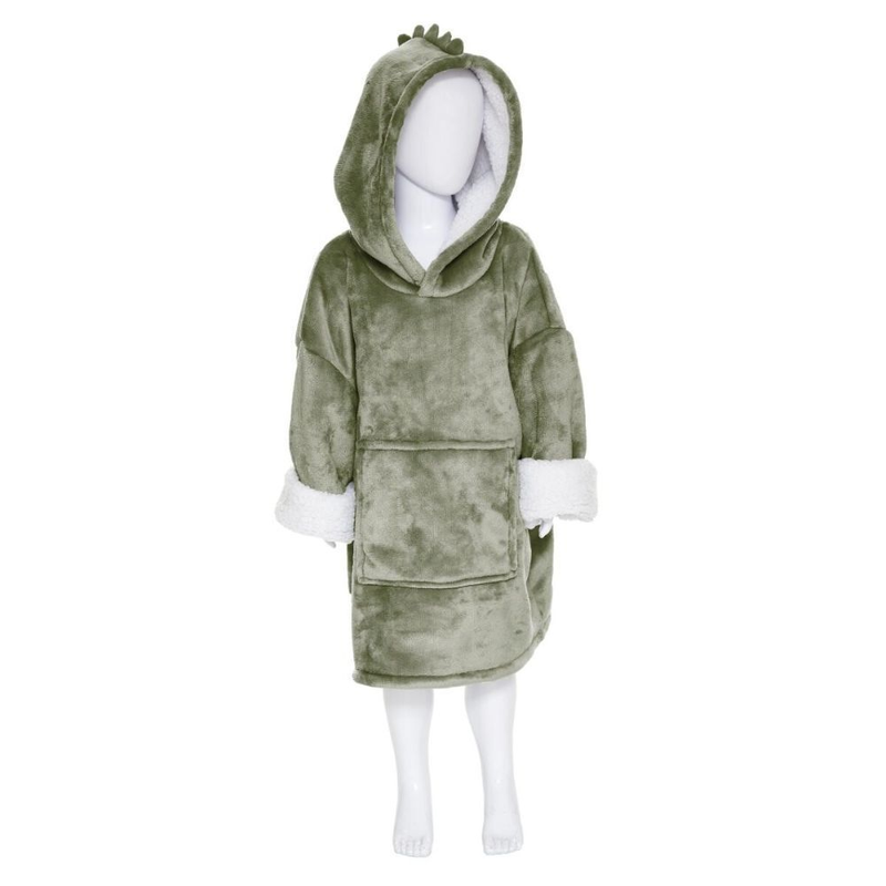 Dino Flanell-Hoodie-Decke