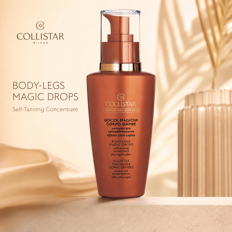 Collistar Magic Drops Body-Legs Selbstbräunungskonzentrat 125 ml – Schneller Körper- & Beinbräuner für einen gleichmäßigen goldenen Glow