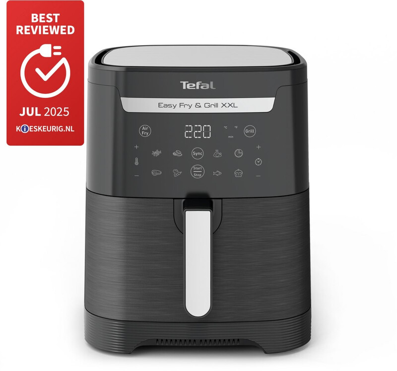 Tefal EY8018 - Easy Fry & Grill XXL airfryer - 2-in-1, 6,5 l capaciteit, dual zone koken
