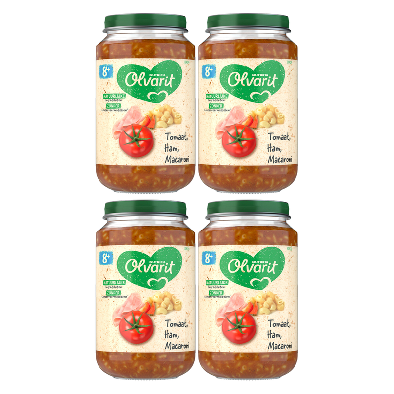Olvarit Macaronis tomate jambon 8M+ 200 g * 4