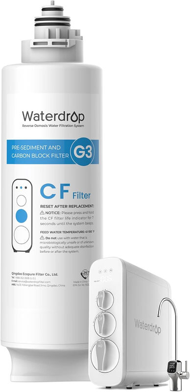 Waterdrop WD-G3-N1CF Filter, Ersatzfilter mit 6 Monaten Lebensdauer für WD-G3-W Umkehrosmose-System
