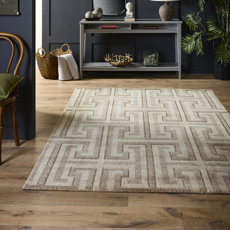 Rug Greek Key Taupe/Beige 160x230cm