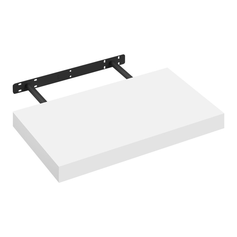 eSituro Wandregal, schwebendes Regal für Wandmontage, Schweberegal Hängeregal Wandbrett im Wohnzimmer Schlafzimmer Küche Badezimmer, weiß modern, MDF, 30 × 3,8 × 22,9 cm