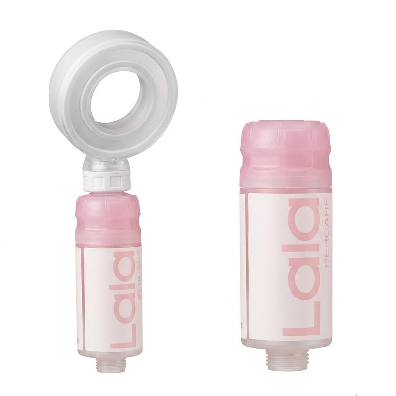 [Essentials voor douchewaterschap] Lalapercare Nara Summer Rose douchefilter + Lalapercare Space Ring gefilterde douchekop