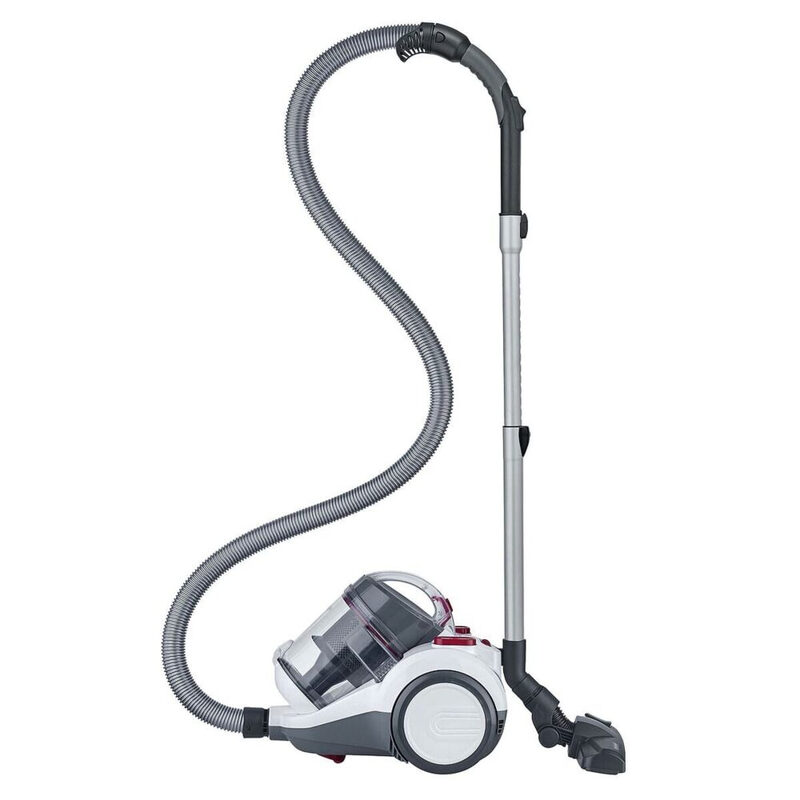 Severin beutelloser Zyklonstaubsauger, Bodenstaubsauger für konstante Saugkraft, Staubsauger ohne Beutel, 750 W, 9 m Aktionsradius, 79 dB, 2,1 L Fassungsvermögen, Weiß-Rot-Anthrazit, CY 7088