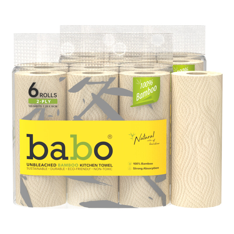 BABO Küchenpapier, Ganzkarton, 12 Rollen, 120 Blatt pro Rolle, 1.440 Blatt insgesamt, FSC-zertifiziert, Nassfest, Super saugfähig, Weich und langlebig für die Küchenreinigung