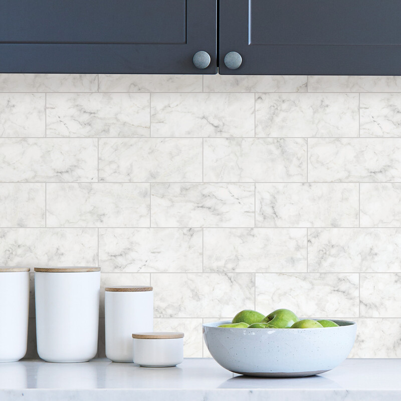 In Home Marble Tile Peel & Stick Backsplash