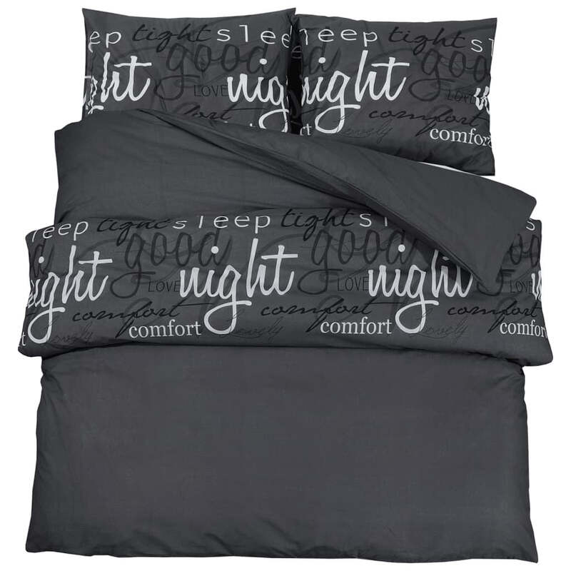 vidaXL Bettwäsche-Set Schwarz 220x240 cm Baumwolle