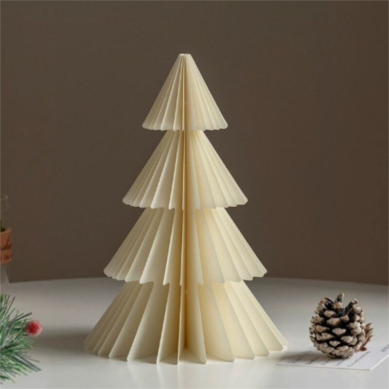 Huacan kerstboom - beige boom met 4 niveaus, 20 cm